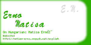 erno matisa business card